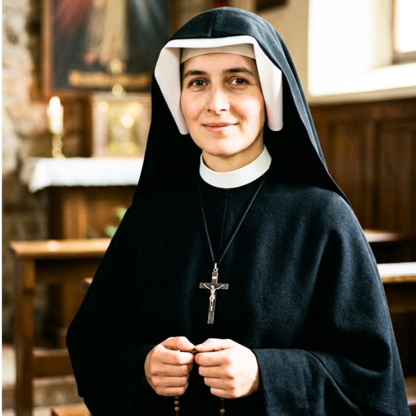 Faustina Kowalska (AI generuotas paveikslėlis)